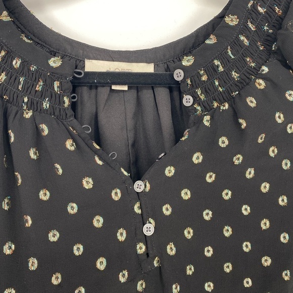 Loft sheer long sleeve ruffle chiffon sparkle shirt - Picture 6 of 9